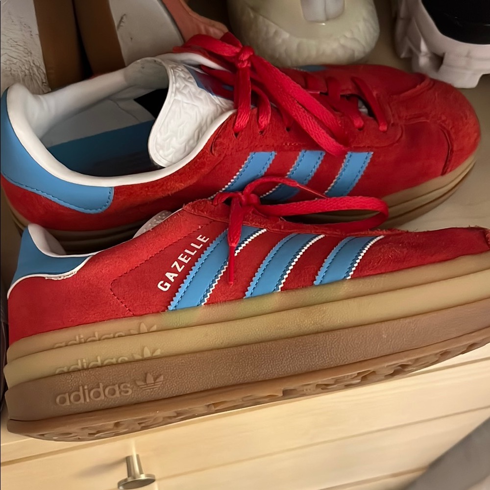 Adidas Gazelle Red and Blue Sneakers